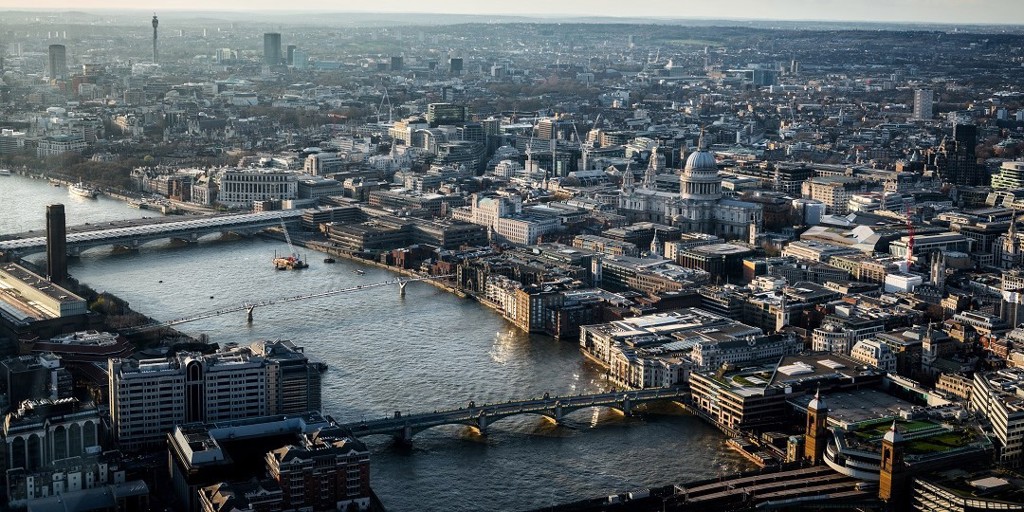 The Thames River from birds eye view